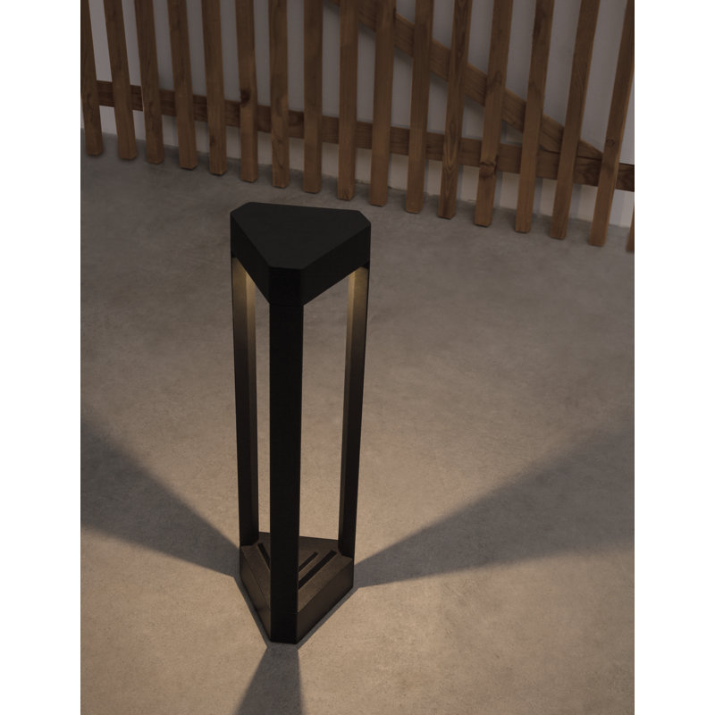  Black Hardwired Integrated LED Pier Mount Light, 50cm H x 12cm W x 12cm D