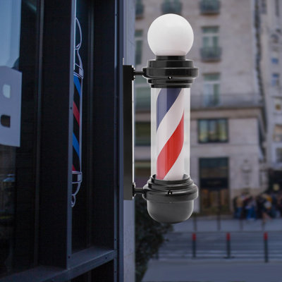 Praxedis 26.8"H Barbershop Rotating LED Light