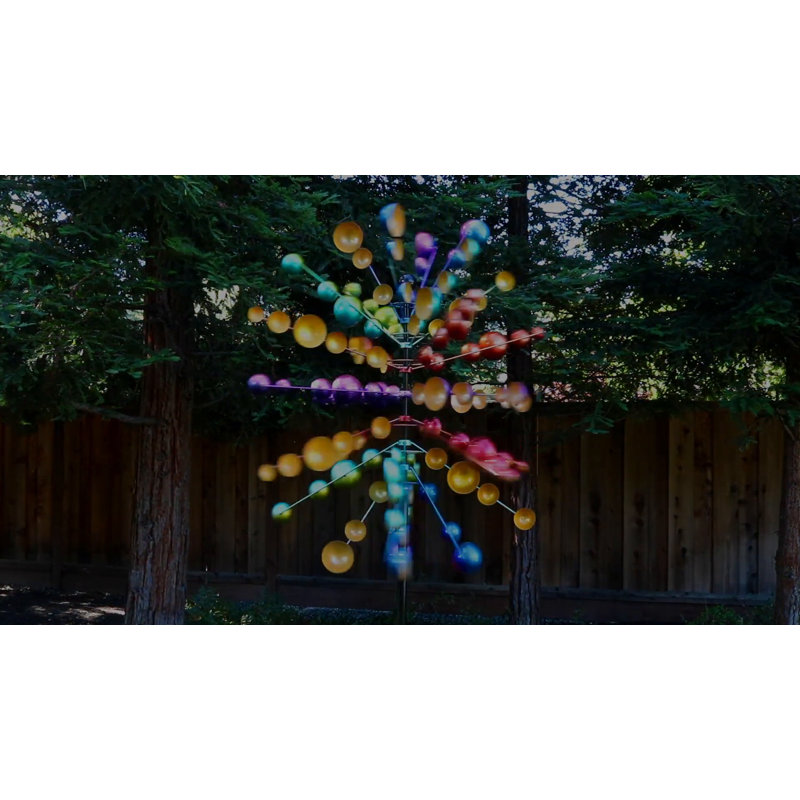 86" Multicolor Metal Outdoor Fireworks Wind Spinner