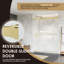 Porte de douche à rouleau exposée sans cadre avec verre transparent Bolani l 60 po x H 76 po-101281844