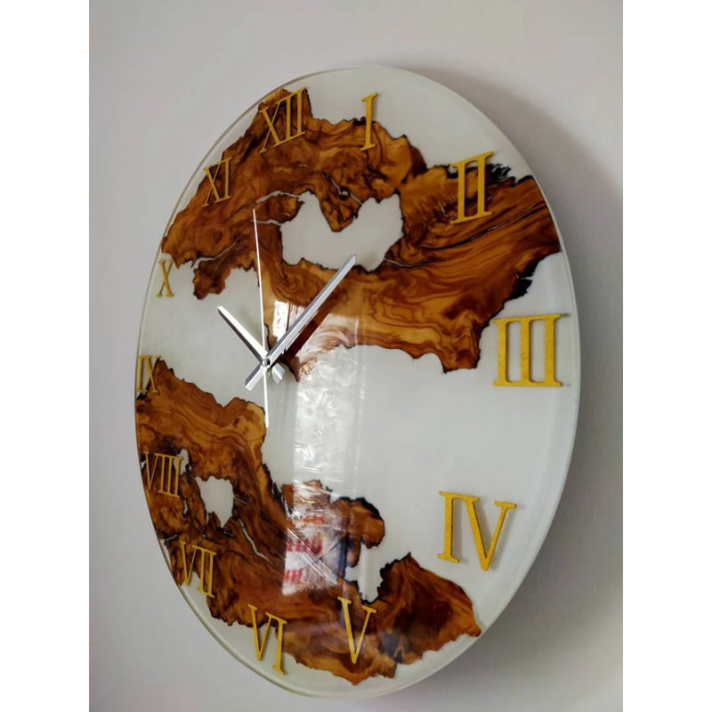 Horloge murale en bois, H 20 po x l 20 po x P 2 po