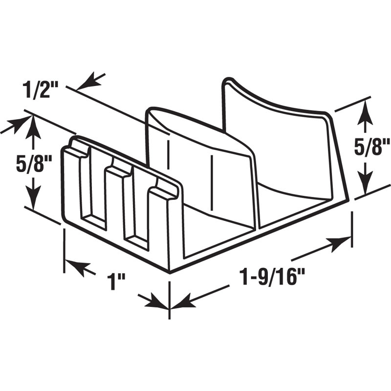 Clear Plastic, Shower Door Bottom Guide Assembly (2 Pack)