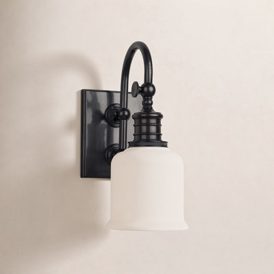 Single Light Glass Dimmable Armed Sconce