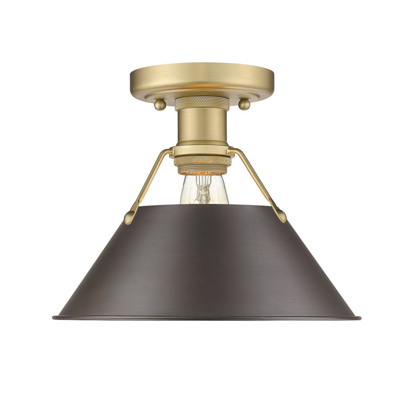 Weatherford Flush Mount, Rubbed Bronze, Brushed Champagne Bronze