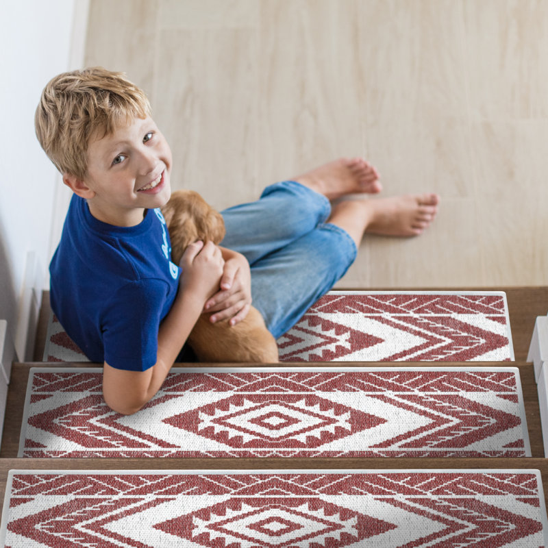 Tapis d'escalier intérieur antidérapant Menan, Marron