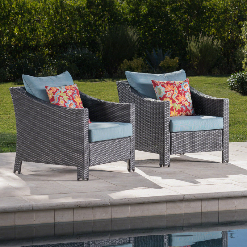 Amarveer Patio Chair with Cushions, Gray
