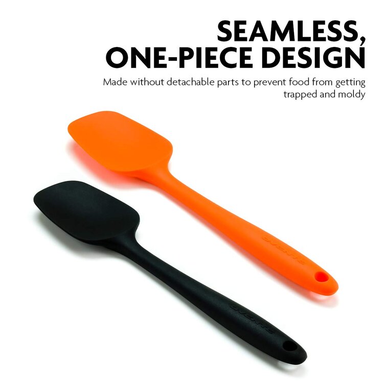 Ovente 5 Pieces Non-Stick Silicone Spatula Set with Heat Resistant & Stainless Steel Core, Dishwasher Safe Premium Utensils with Seamless Design