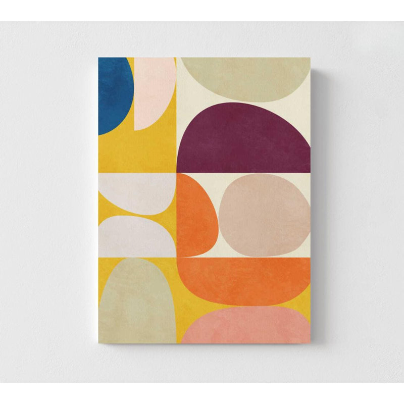 Impression d'art abstrait Bauhaus, blocs de couleur géométrique, H 16 po x l 12 po, Impression encadrée sans passe-partout