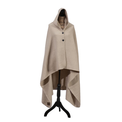Couverture à capuche Wooded River Solid Creme - 183 x 122 cm, couverture douillette en laine à capuchon pour canapé et soirées cinéma