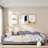 Upholstered Daybed With Cloud-shaped Backrest-223746831