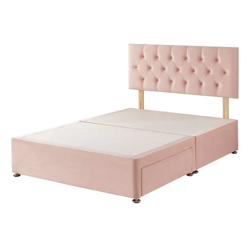 Orason Pocket Memory Divan Bed Set, Rose, No Drawers, Small Double (4')