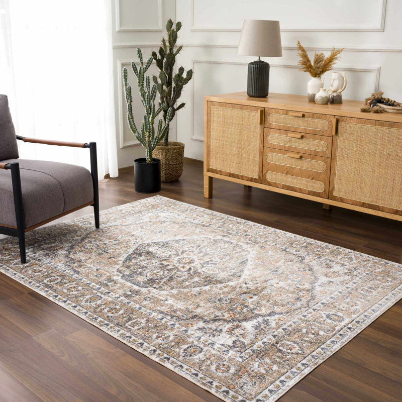 Tapis oriental brun / noir Oveda, Rectangle 5 pi 3 po x 7 pi