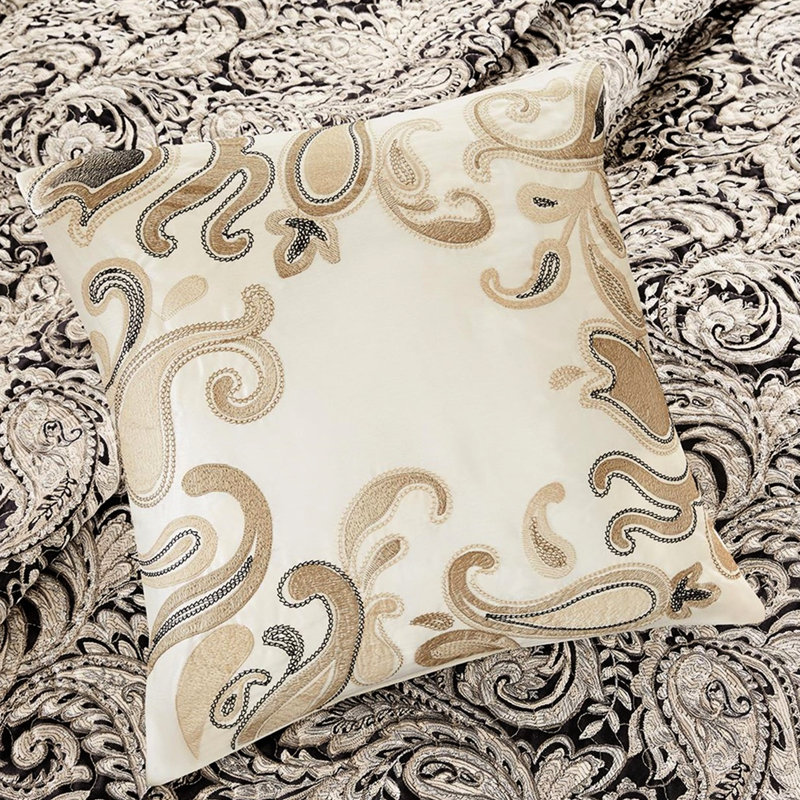 6 courtepointe avec housse - rembourrage en coton microfibre à motif classique très grand / très grand noir pour un repos paisible dans la chambre à coucher Look Dream