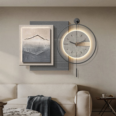 Horloges murales grises et blanches avec pendule à DEL