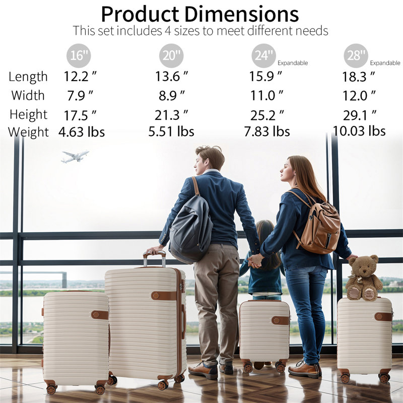 4 Piece Luggage Set Suitcase Set