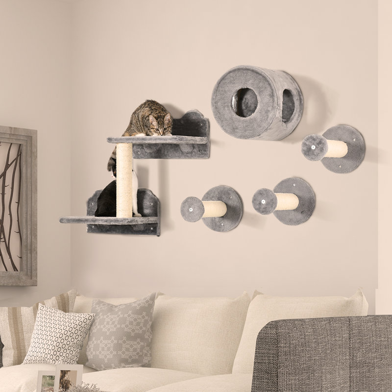 Tablettes murales polyvalentes pour chat 5 pièces