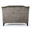 Fauteuil à oreilles moderne en velours gris 2 places, surpiqûres en losange, 129 cm L x 87,5 cm P x 96,3 cm H, velours, à oreilles.