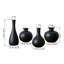 5 Piece 4.5“ Black Ceramic Bud Vase Set - Boho Modern Mini Living Room Fireplace Centerpiece