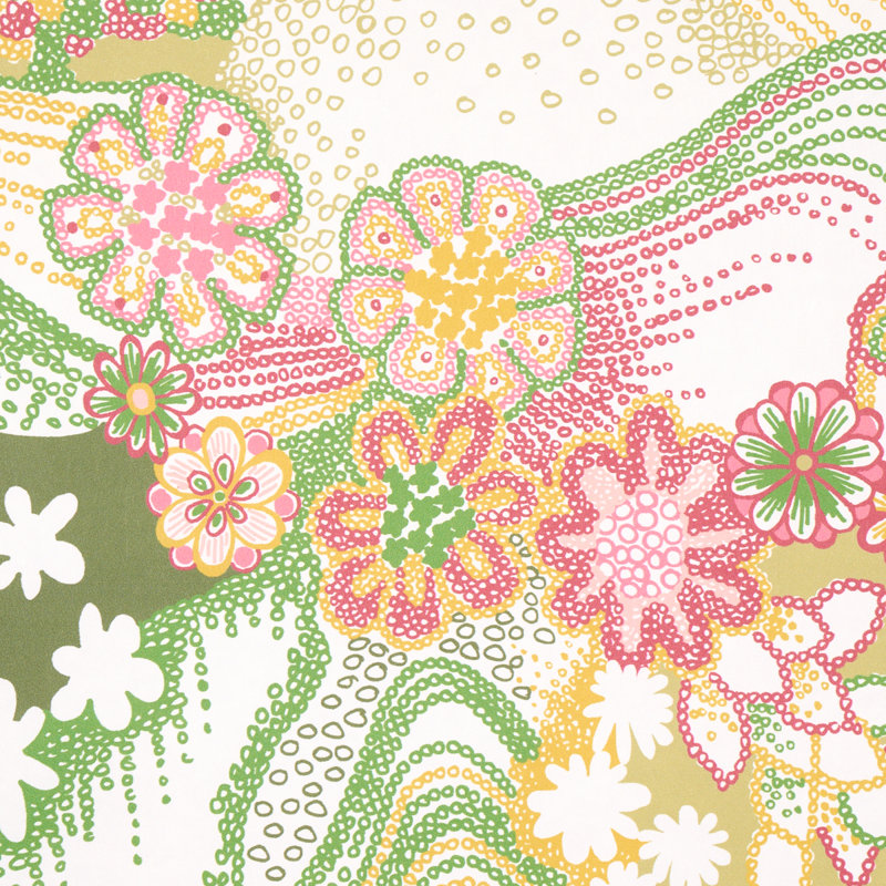 Papier peint Schumacher x Clements Ribeiro, Vert / rose