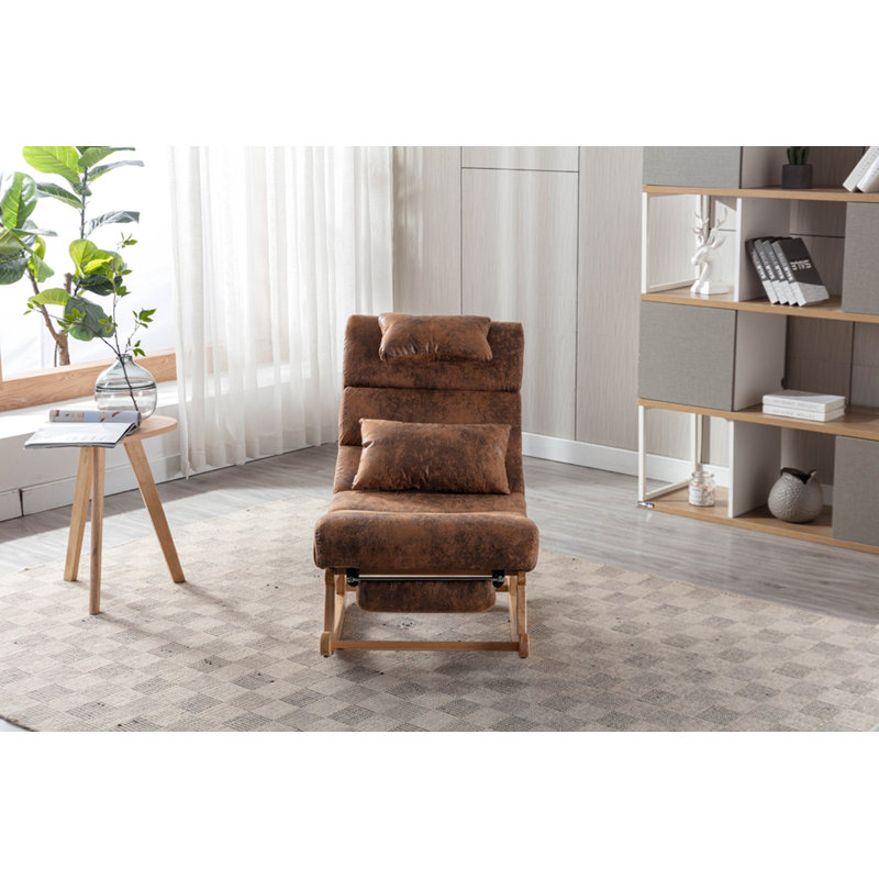 Chaise berçante Emberto, Tissu en microfibre café