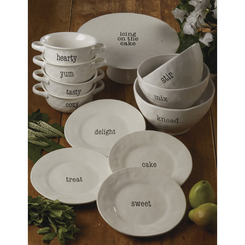 White Ceramic 3-Piece Mixing Bowl Set with Lids