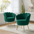 Fauteuil demi-tonneau en velours 30 po Hendrix