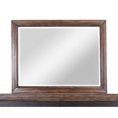Miroir rustique 48 po, fabriqué en pin, sans assemblage, verre biseauté, supports de commode