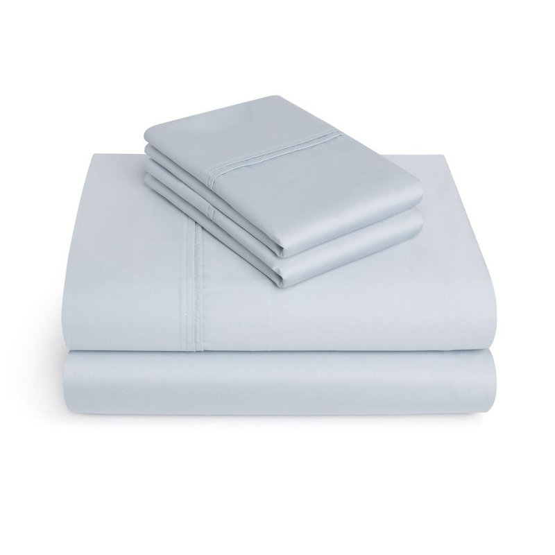 100% Cotton Sheet Set, King Sheet Set + 1 Fitted Sheet + 2 Pillowcases, High Rise Silver