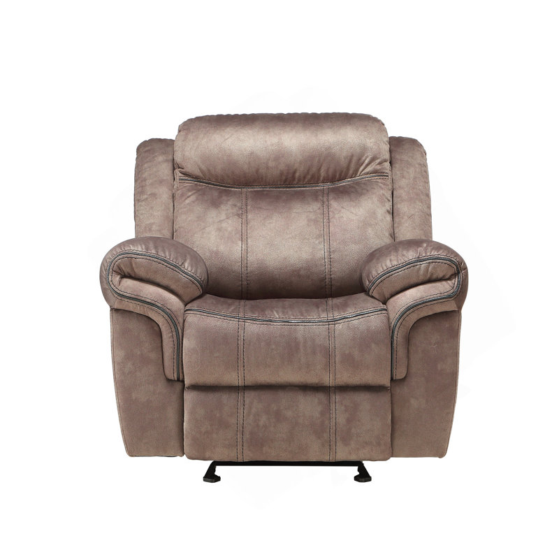 Zubaida Two Tone Chocolate Velvet Glider Recliner, Chocolate