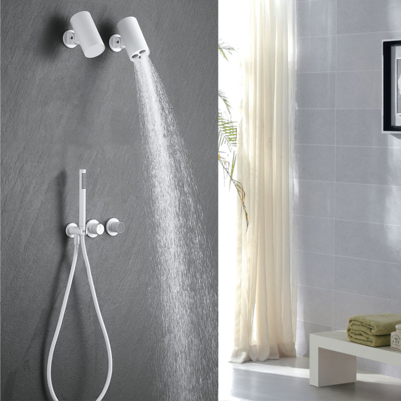 Lamh Diverter Complete Shower System with Rough in-Valve, Matte White