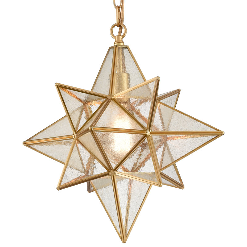 Luminaire suspendu Moravian Star, H 63 po x l 17 po x P 15,7 po, Doré