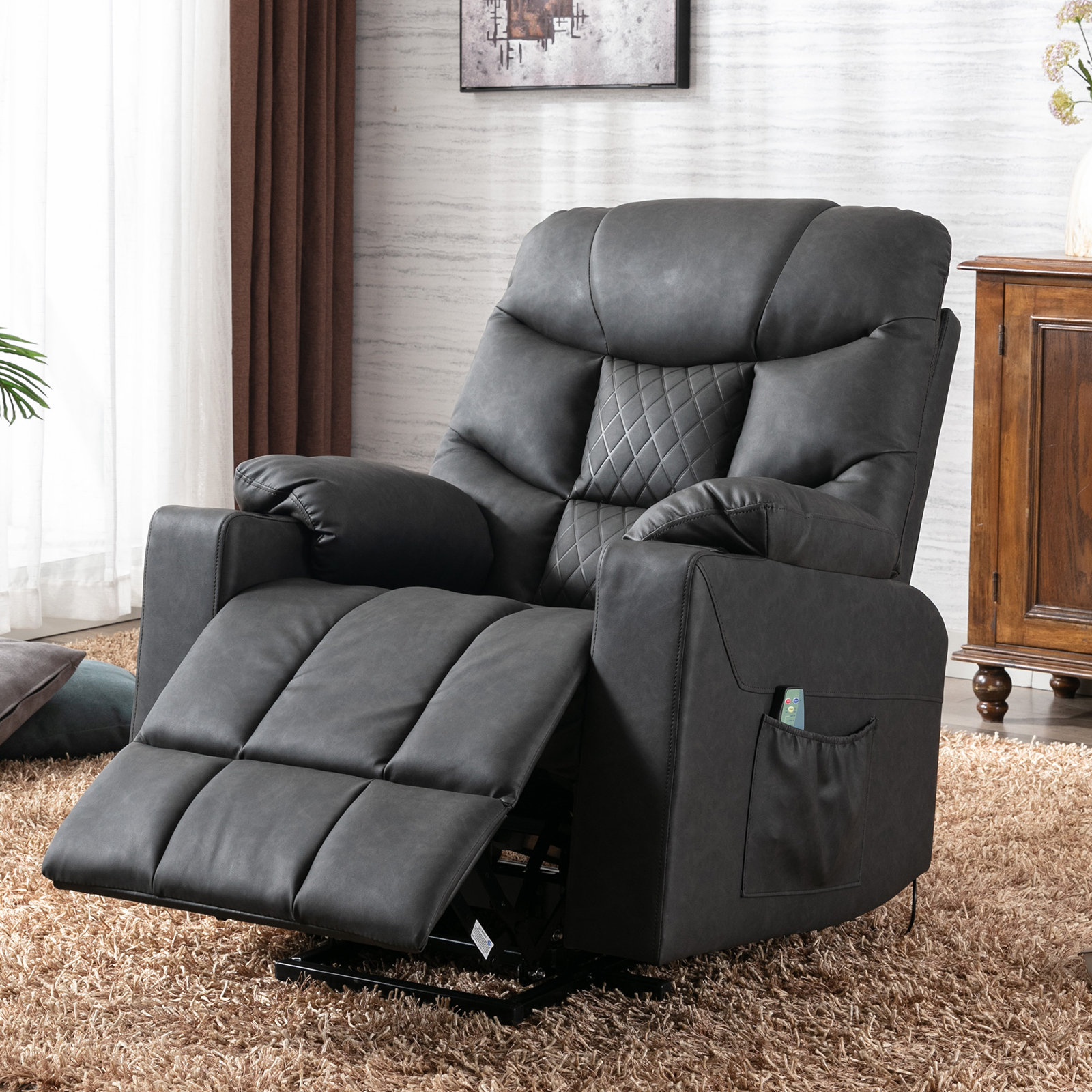 Recliner sofa best sale with massager