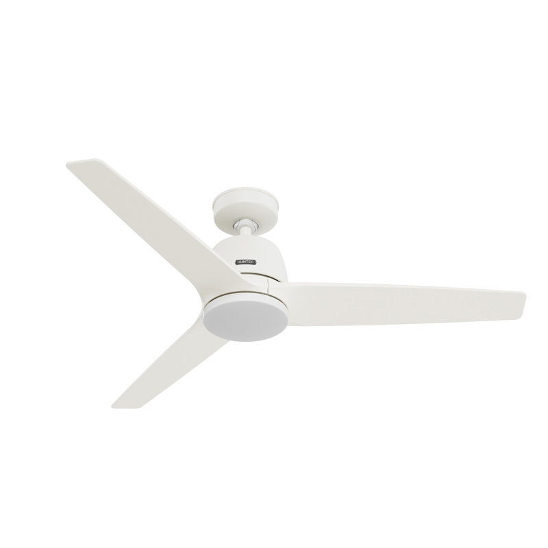 52 inch Malden Ceiling Fan with LED Light Kit and Handheld Remote, White, White