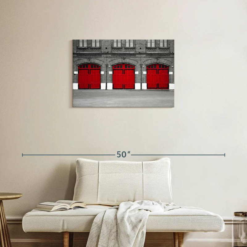 Caserne de pompiers, H 20 po x l 30 po