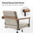 Avelina Rafael Modern Industrial PU Leather Upholstered Swivel Tilt Task Office Chair with Solid Wood Armrest-277573234