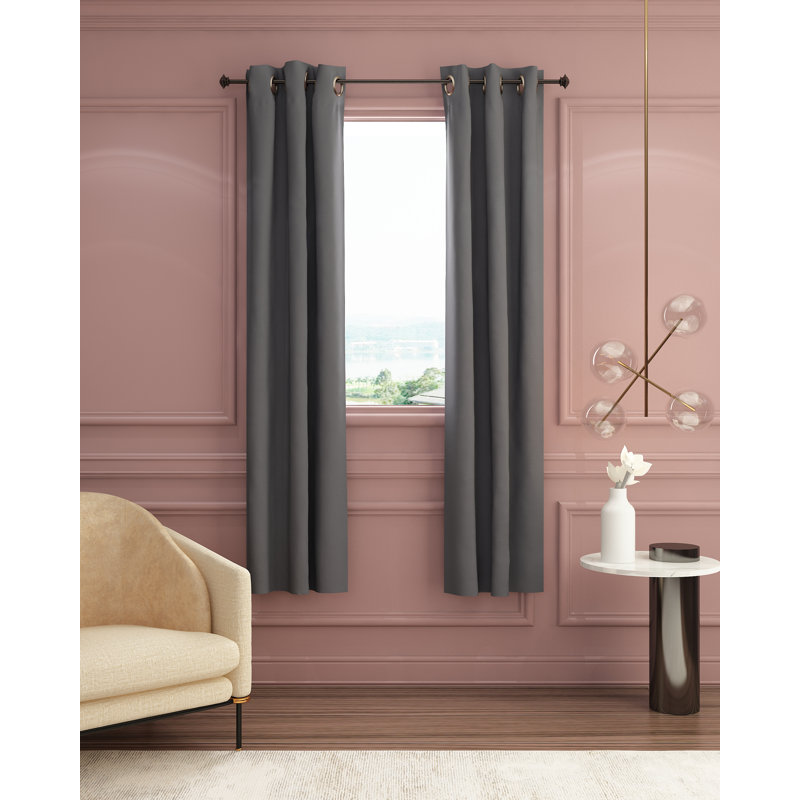 Mileti Blackout Sliding Panel Pair, Dark Gray, 52" W x 84" L
