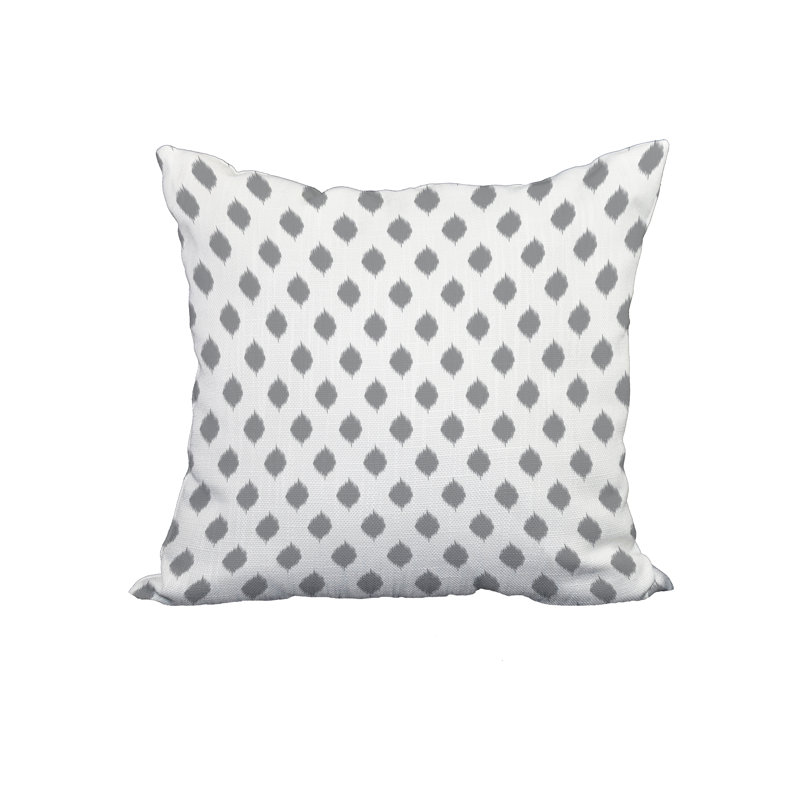  Housse de coussin en coton imprimé, 18 po x 18 po, Gris