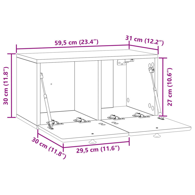 TV Stand, 11.81cm H x 23.43cm L x 12.2cm W