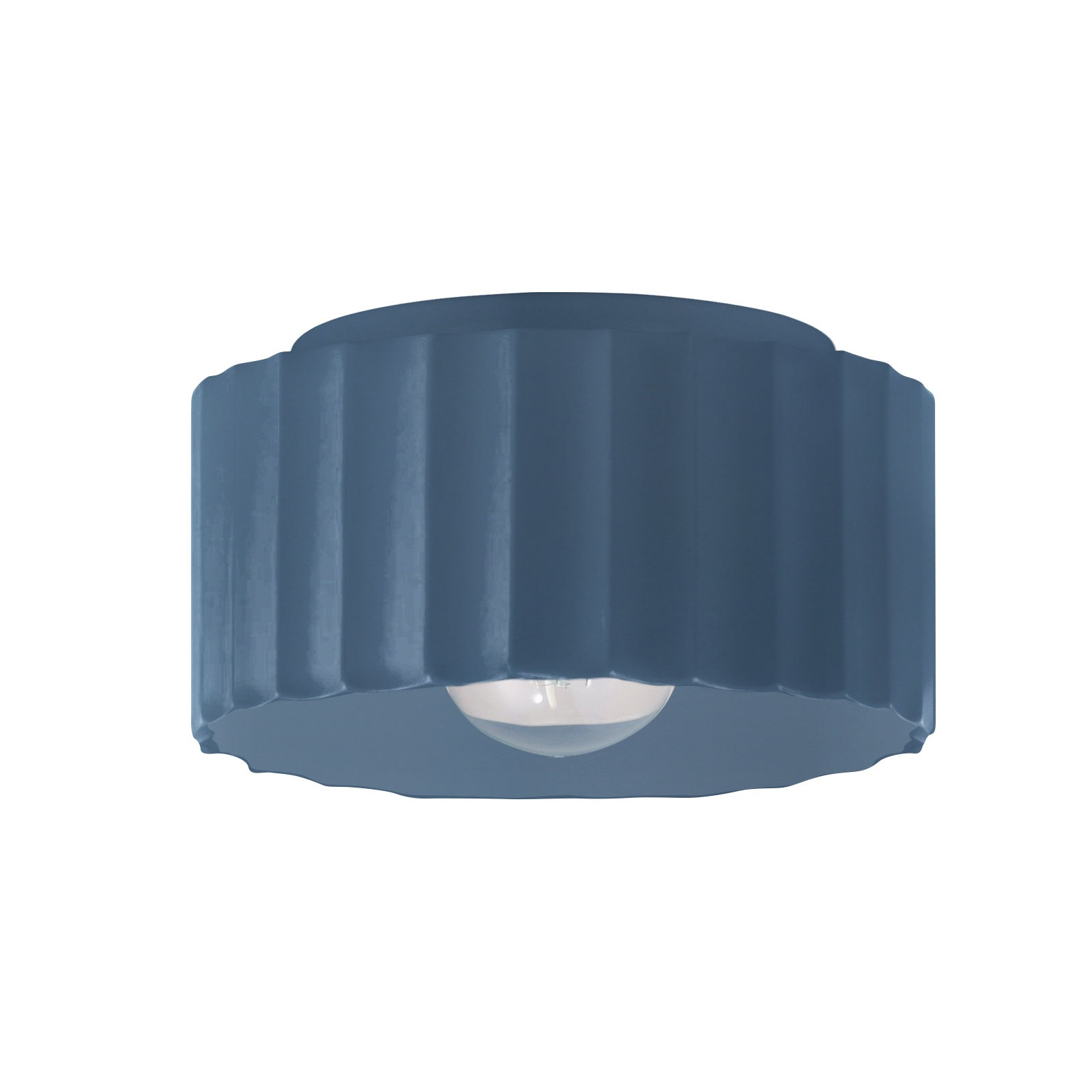Colgate Single Light Ceramic Flush Mount, Midnight Sky, 6.5" H x 10" W x 10" D