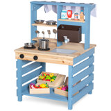 Kids Kitchen Playset, Double-sided Wooden Outdoor Mud Kitchen, Toddler Pretend Play Kitchen, Backyard Mud Table, Gift For Boys Girls