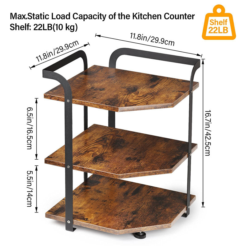 Wood Countertop Corner Shelf