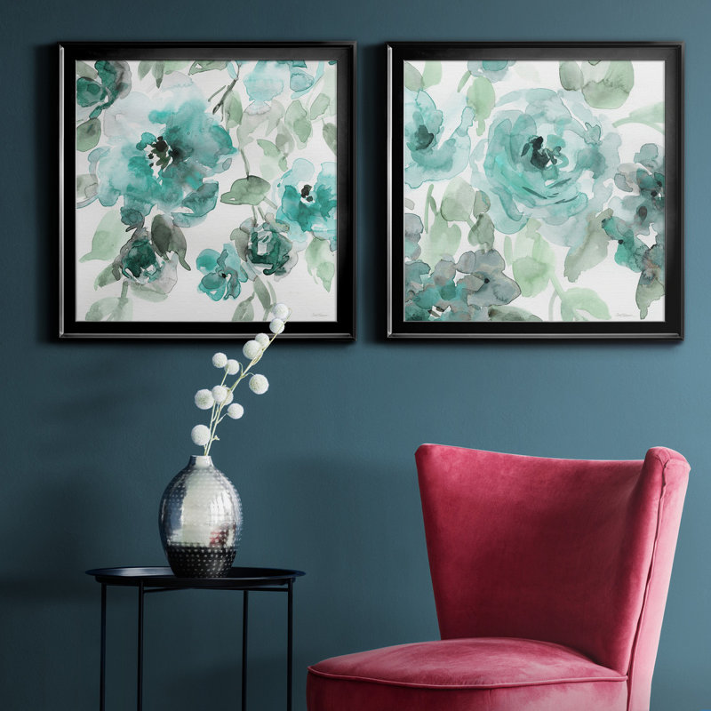 Belle sarcelle I - impression sur toile encadrée 2 pièces, Noir, H 26,5 po x l 53 po x P 1,5 po