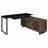Black And Walnut L-Shape Office Computer Desk