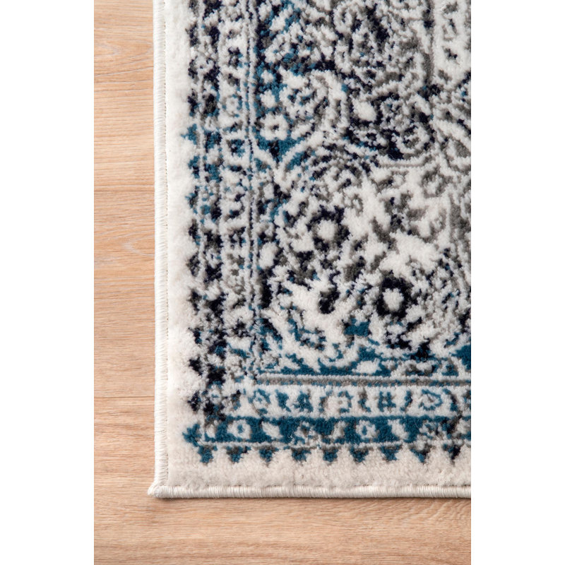 Tapis bleu / gris Castiglia, Tapis de couloir 2 pi 6 po x 8 pi