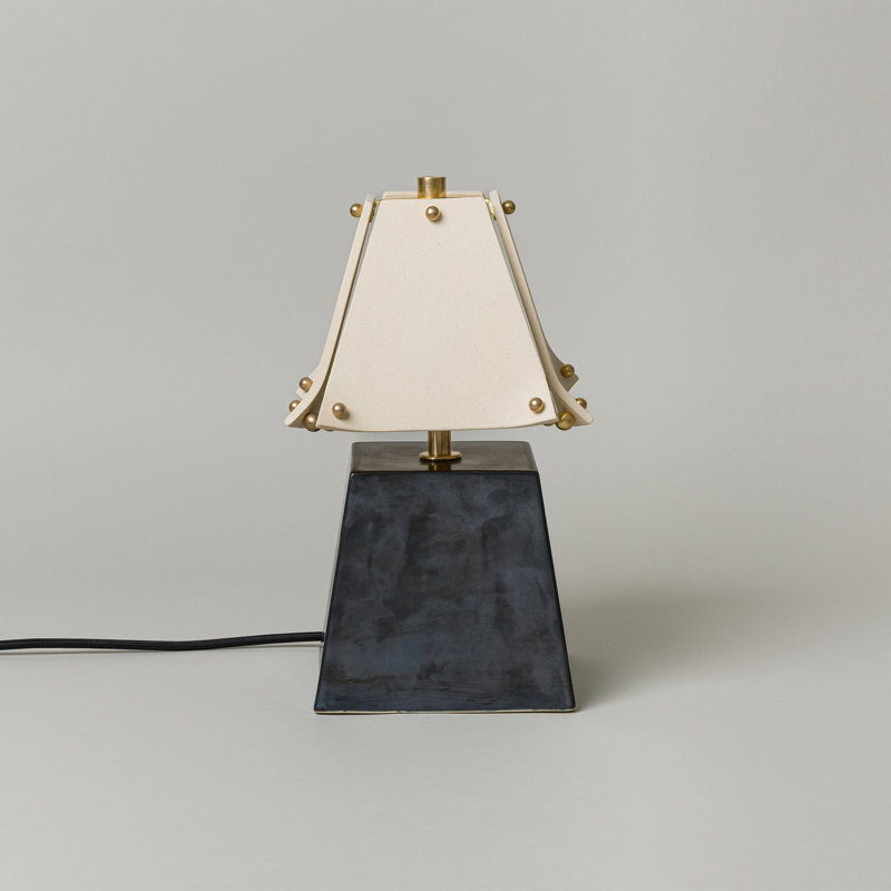 Osen Table Lamp, Graphite, Bone, 13.5" H x 7.5" W x 7.5" D