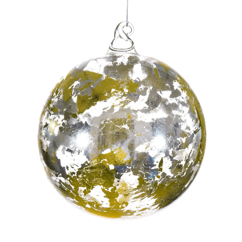 Ornement boule en verre feuille