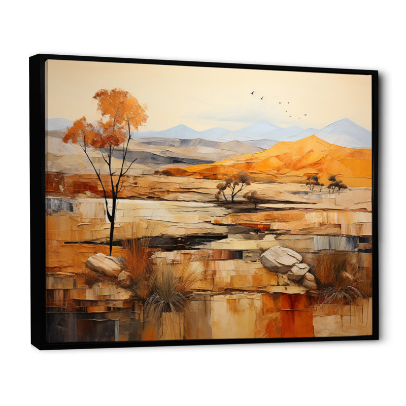 Bold Canyon Mirage V - imprimé, H 34 po x l 44 po x P 1,5 po, Cadre flottant noir