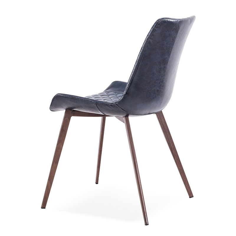 Albieri 18.5'' H Upholstered Side Chair, Navy/Brown