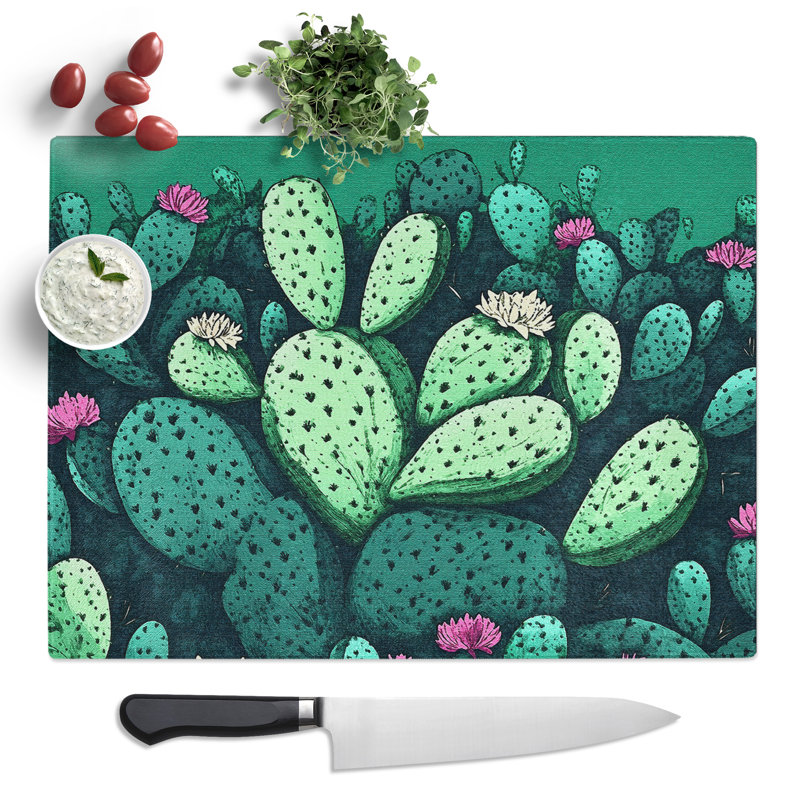 Cactus Design Vol.2  Glass Chopping Board