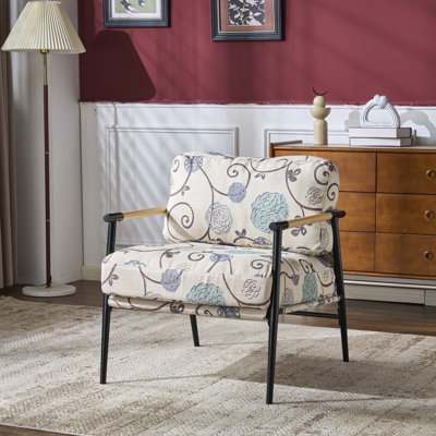 Christopher Knight Home 27.56" W x 30.31" D x 33.07" H Solid Wood and Steel Accent Chair